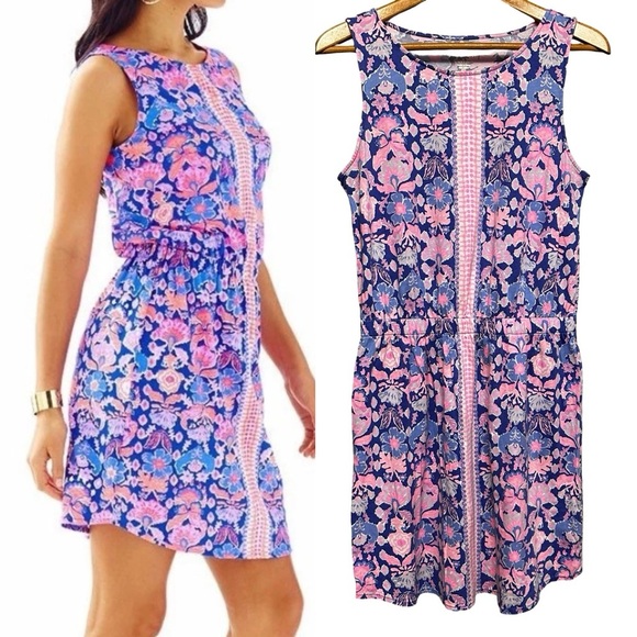 Lilly Pulitzer Dresses & Skirts - Sleeveless Blue & Pink Floral Summer Dress